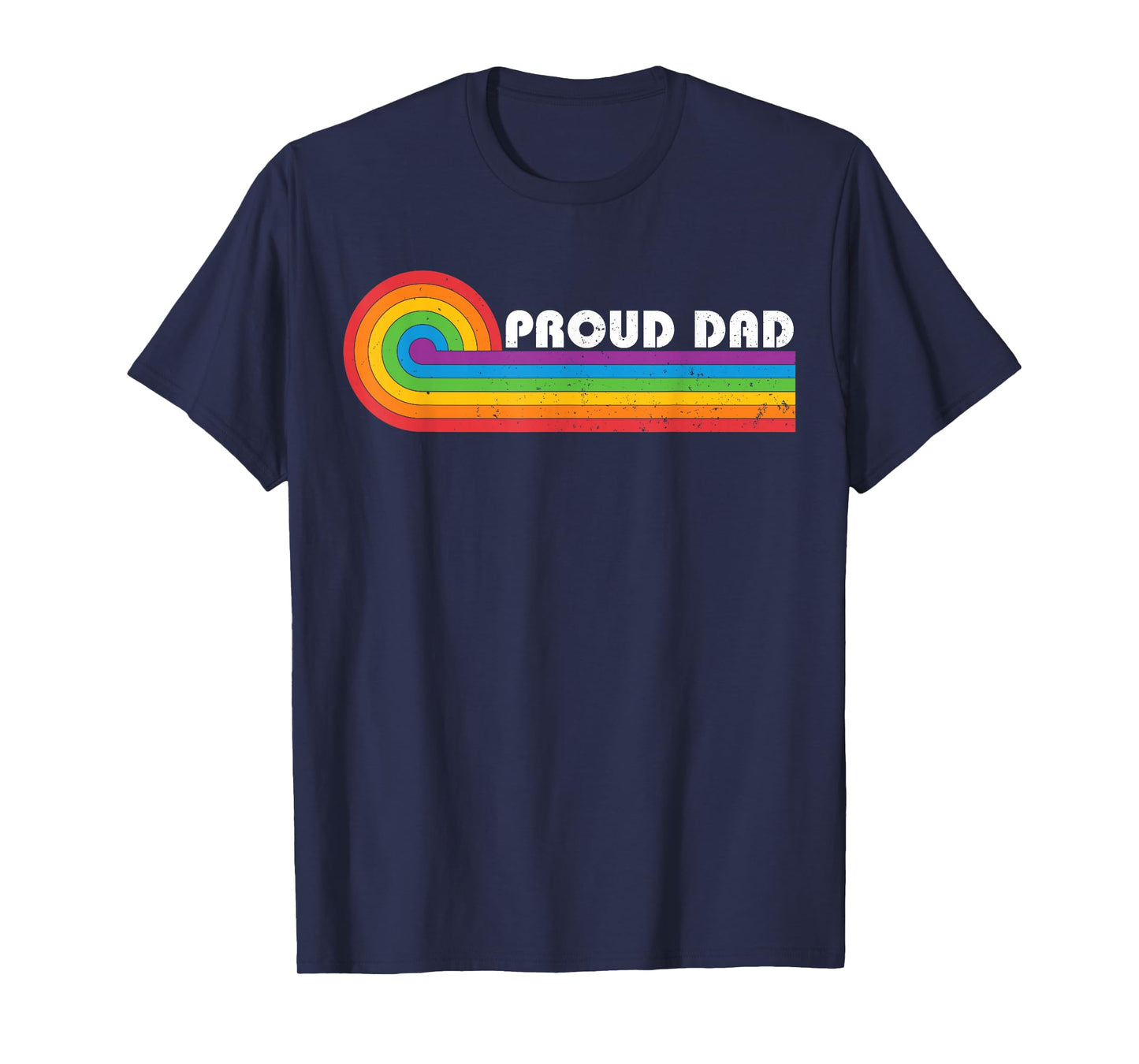 Proud Dad Gay Pride LGBT Flag Vintage Parent Father's Day T-Shirt
