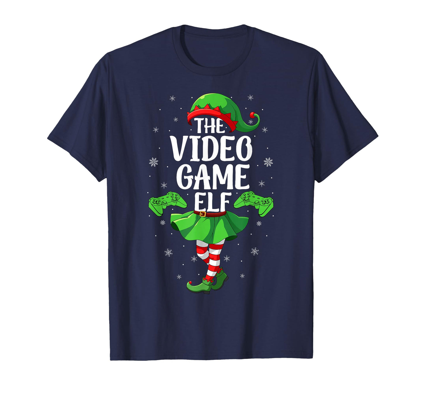 Video Game Elf Christmas Girls Women Elf Squad Xmas Family T-Shirt