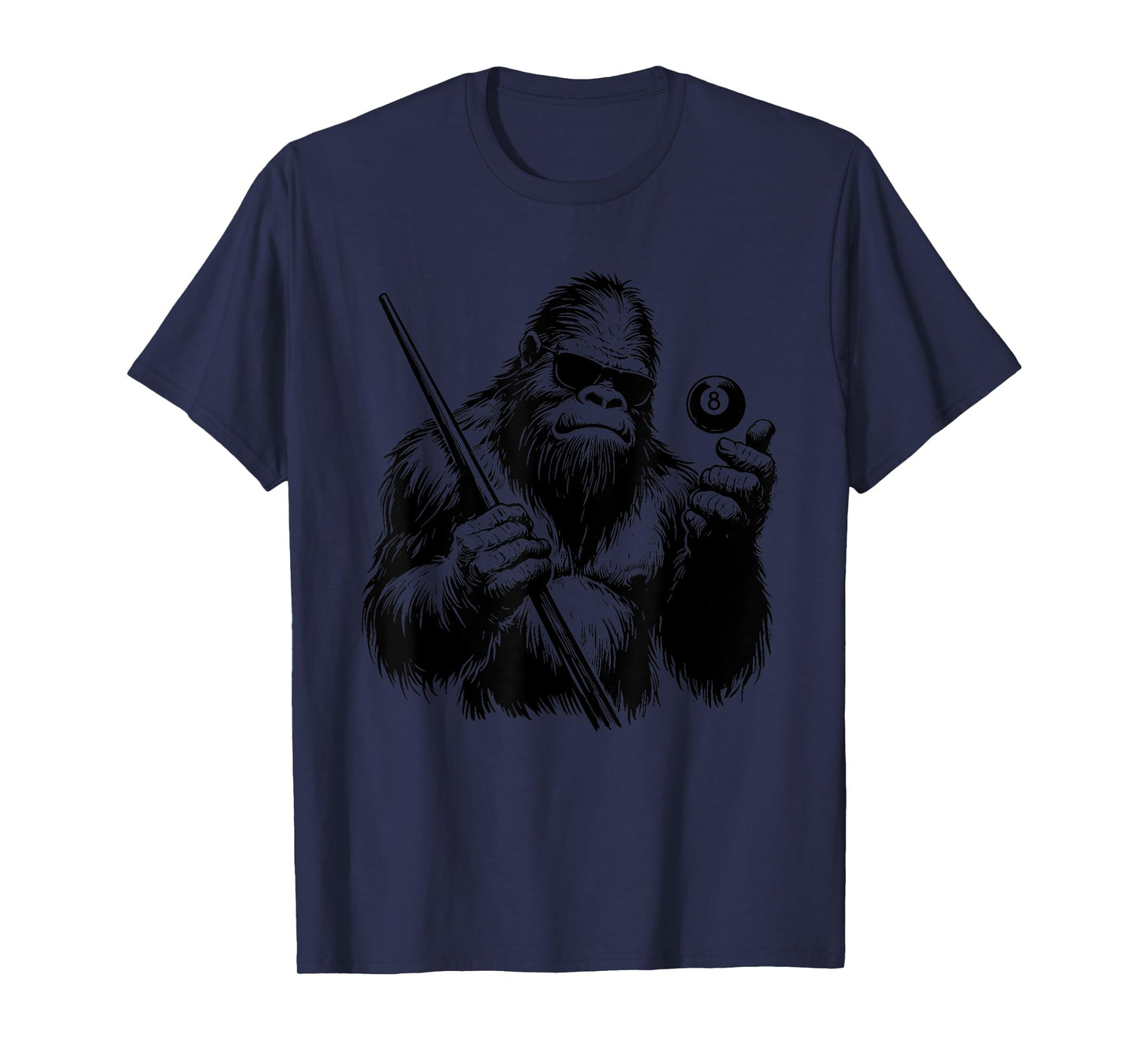 Bigfoot Billiards Player - Funny Sasquatch Billiards Lover T-Shirt