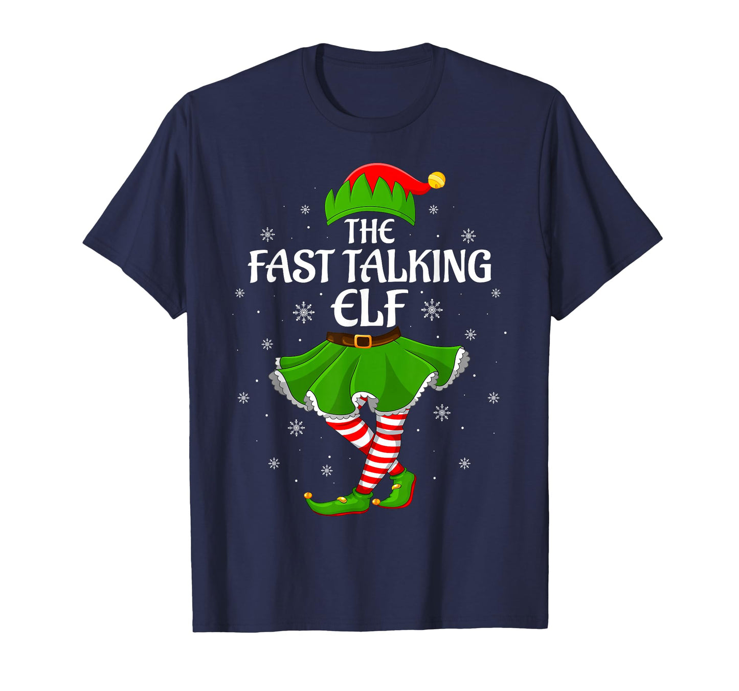 Fast Talking Elf Christmas Family Girls Women Elf Squad Xmas T-Shirt