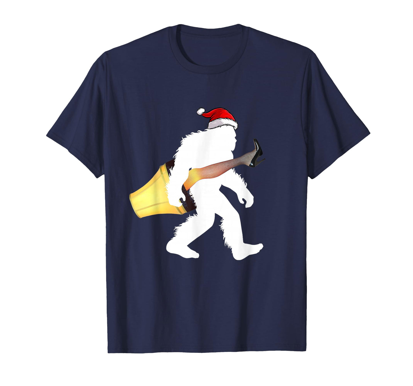 Funny Santa Bigfoot Italian Lamp Christmas Sasquatch Gifts T-Shirt