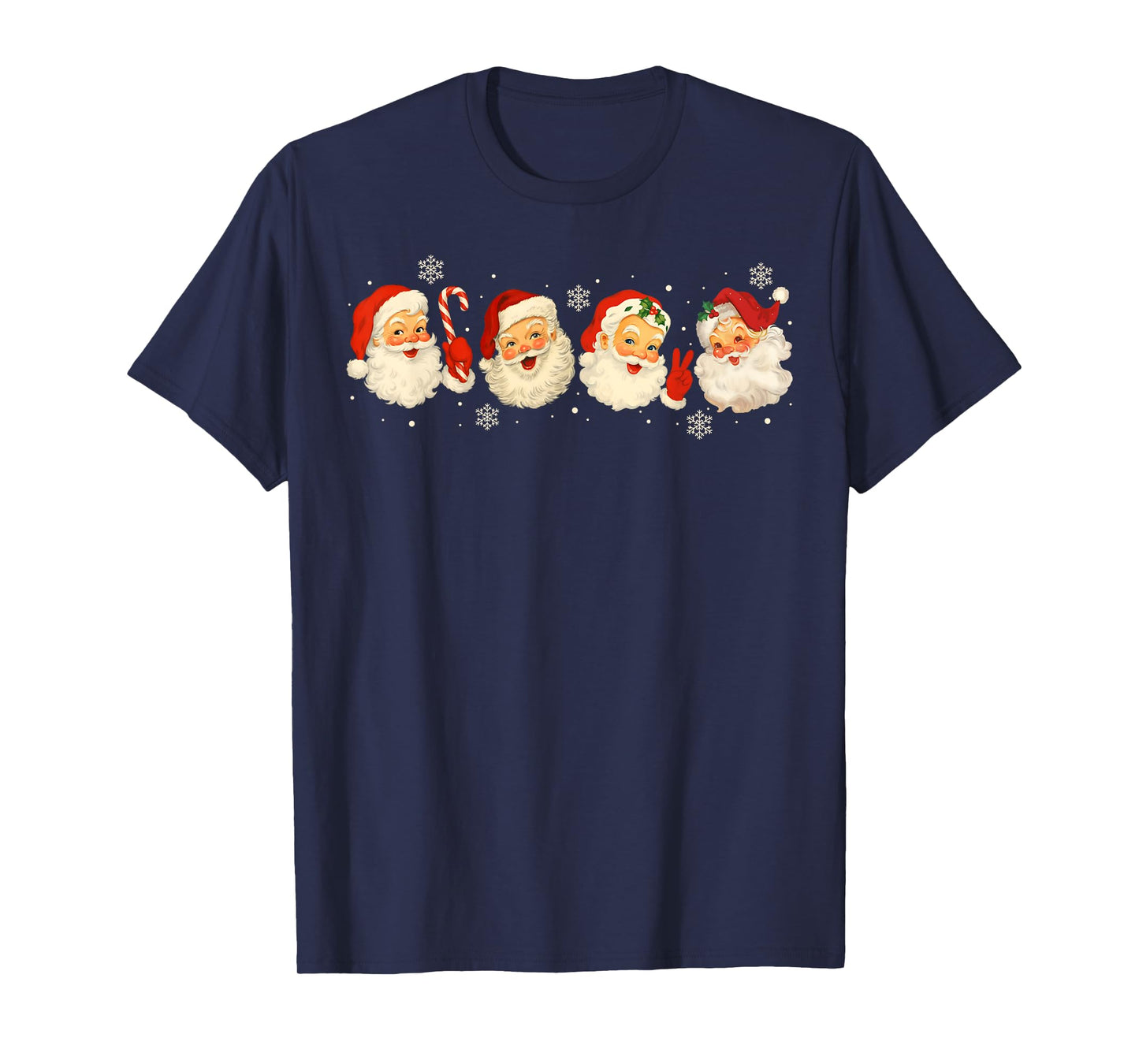 Vintage Retro Jolly Santa Claus Face Christmas Pajamas T-Shirt