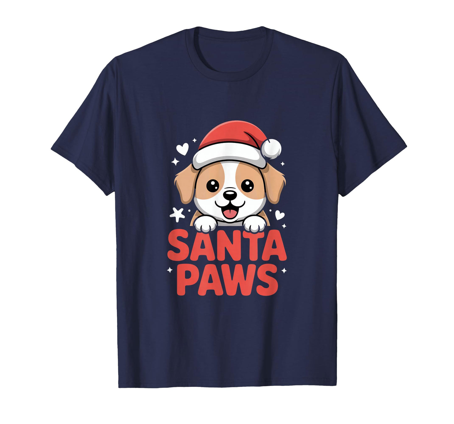 Santa Paws Cute Puppy Christmas Dog Winter Cheer T-Shirt