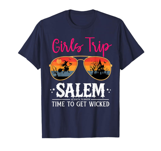 Cute Witch Sunglasses Girls Trip Salem Time to Get Wicked T-Shirt