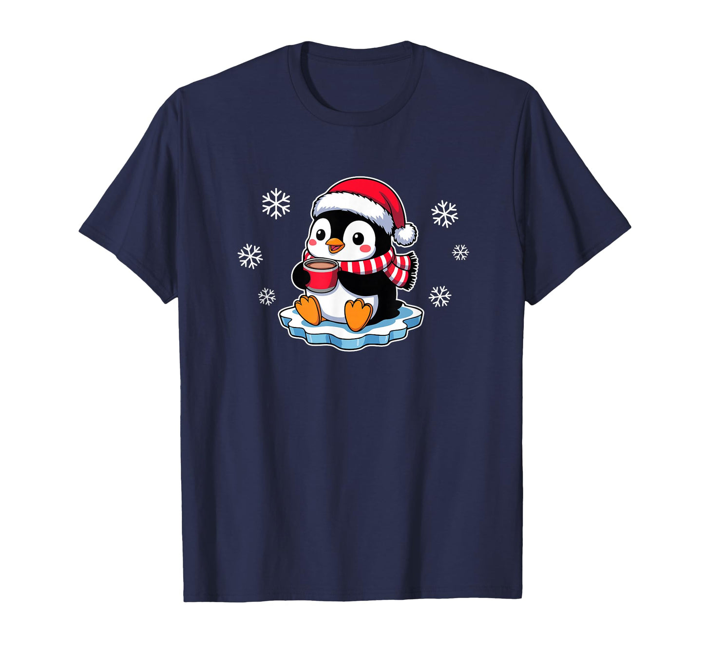 Penguin Hot Cocoa Funny Christmas T-Shirt