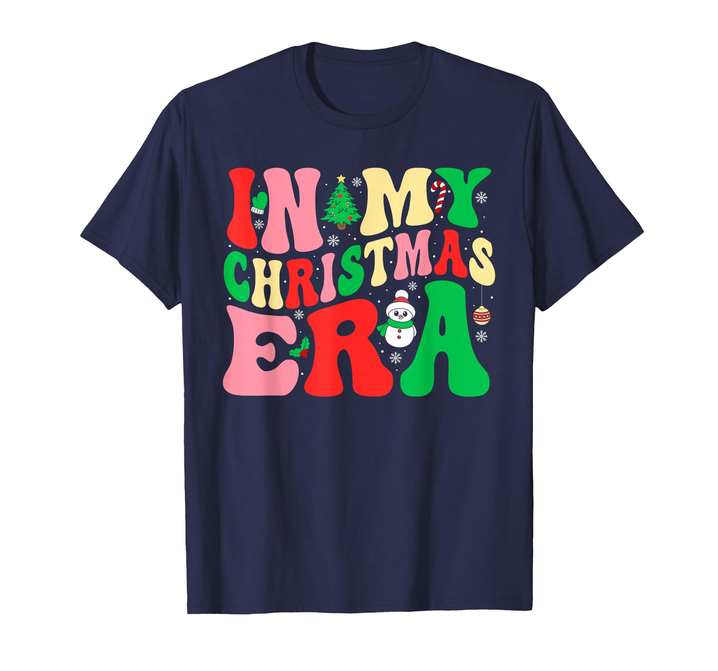in My Christmas Era Shirt Groovy Retro Family Xmas Pajamas T-Shirt