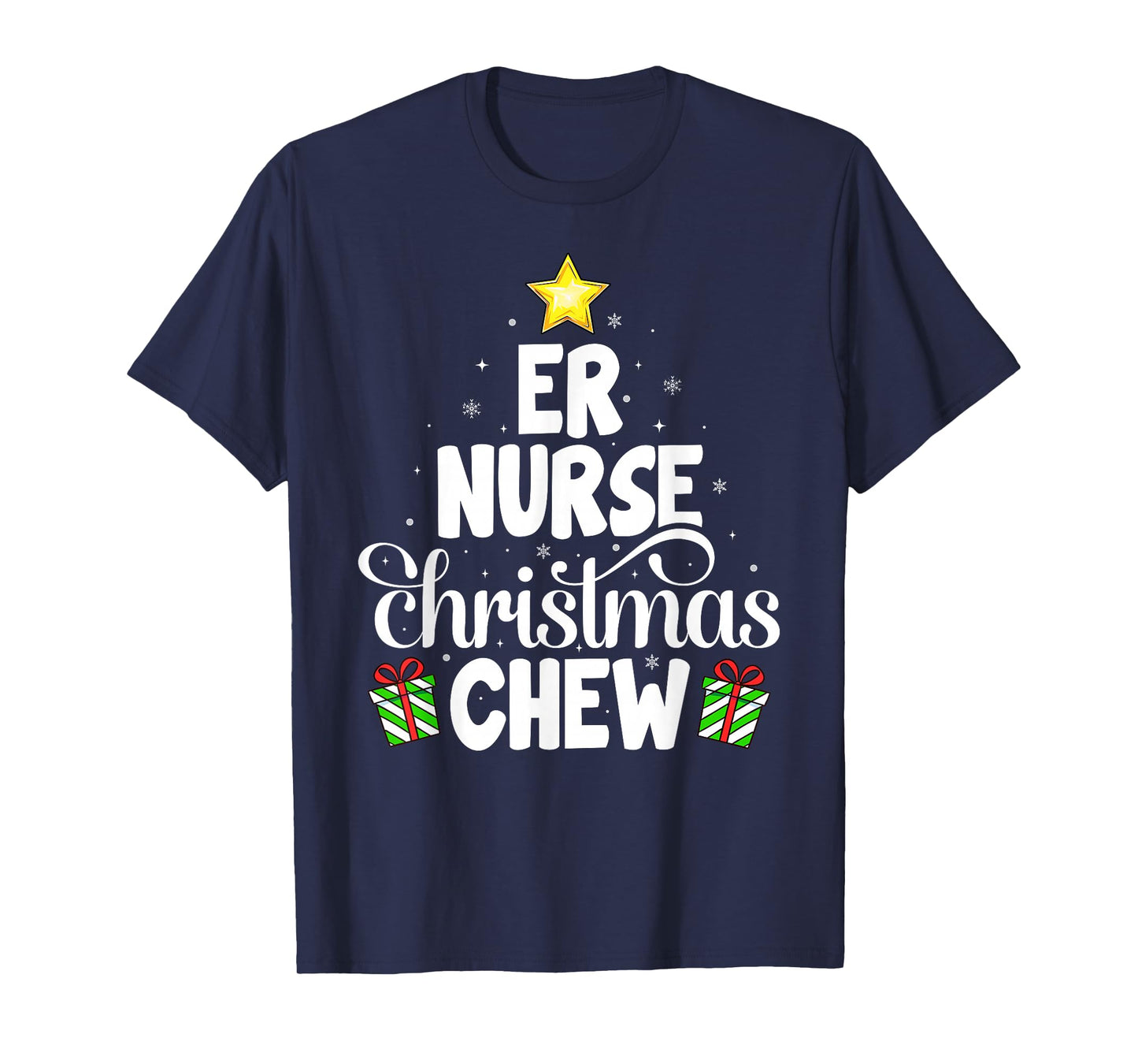 ER Nurse Christmas Crew Funny Nursing Medical Nurse Xmas T-Shirt