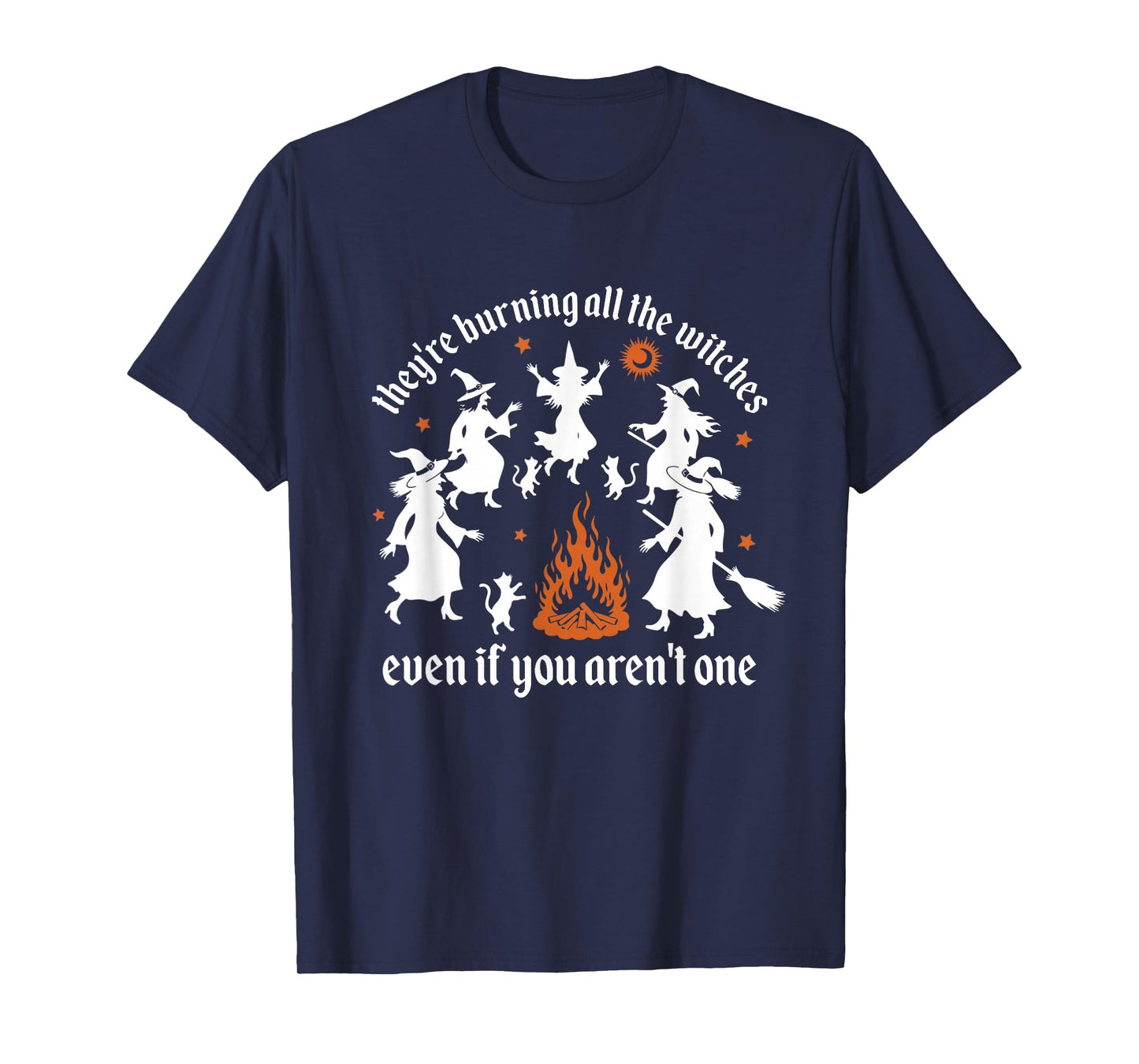 They're Burning All The Witches Dancing Skeleton Halloween T-Shirt