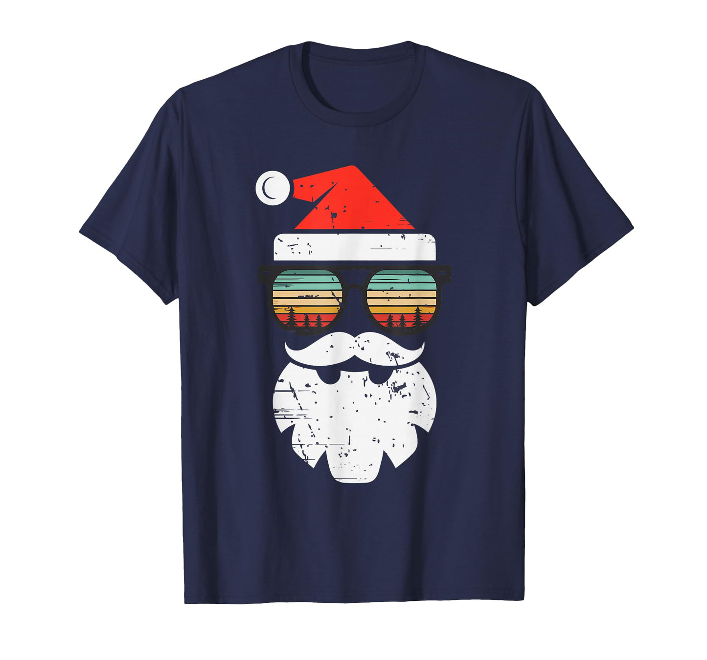 Santa Face Retro Sunglasses Christmas Xmas Men Women Kids T-Shirt