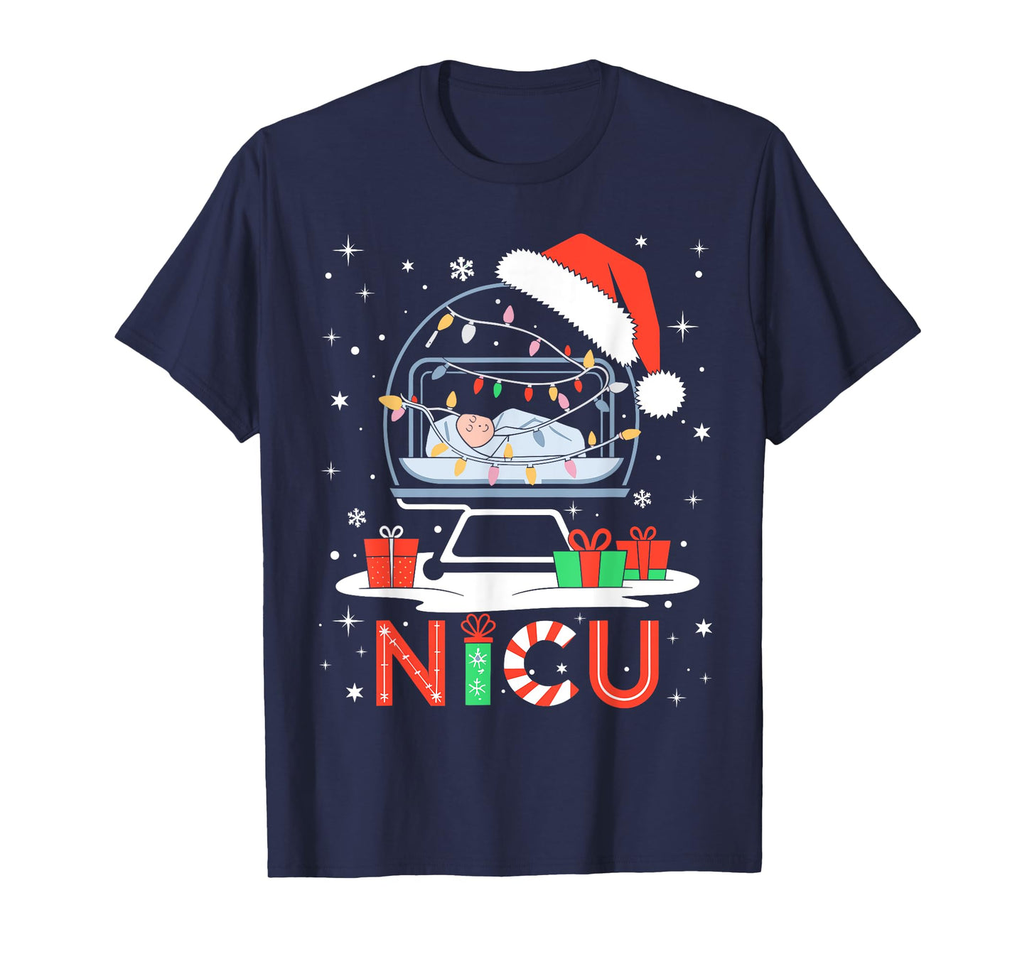 Neonatal Intensive Care Unit Xmas Funny Nicu Nurse Christmas T-Shirt