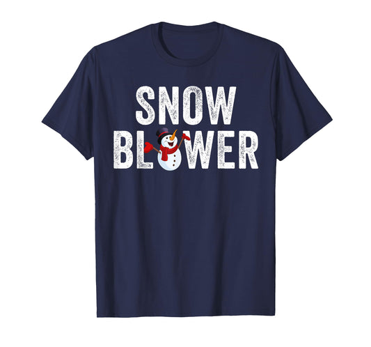 Snowman and Snow Blower Couples Matching Christmas Costume T-Shirt