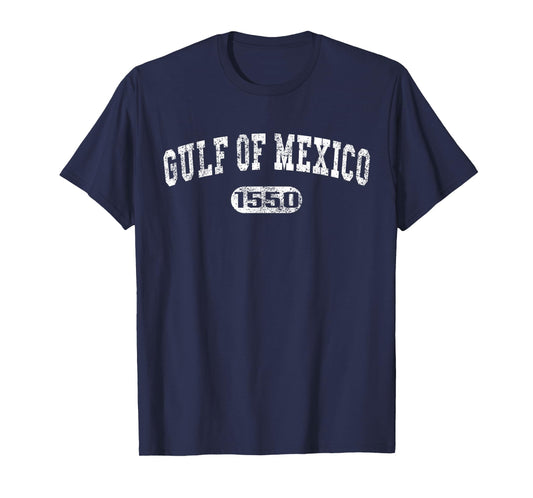 Retro Vintage Distressed Gulf Of Mexico Est 1550 Men Women T-Shirt
