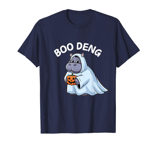Cute Moo Deng Funny Boo Deng Halloween Costume T-Shirt