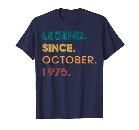 Legend 1975 50th Birthday Gifts for Men Women 50 Year Old T-Shirt