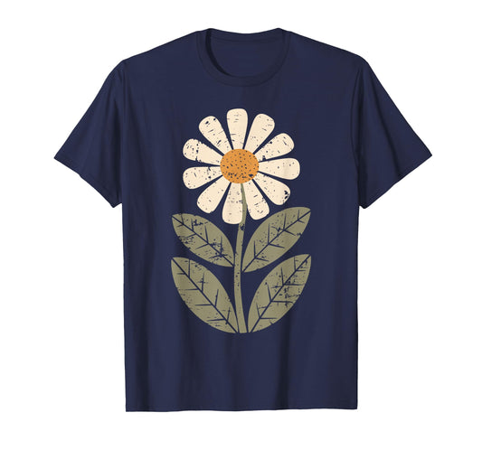 Daisy Flower Vintage Boho Art Floral Botanical Wildflower T-Shirt