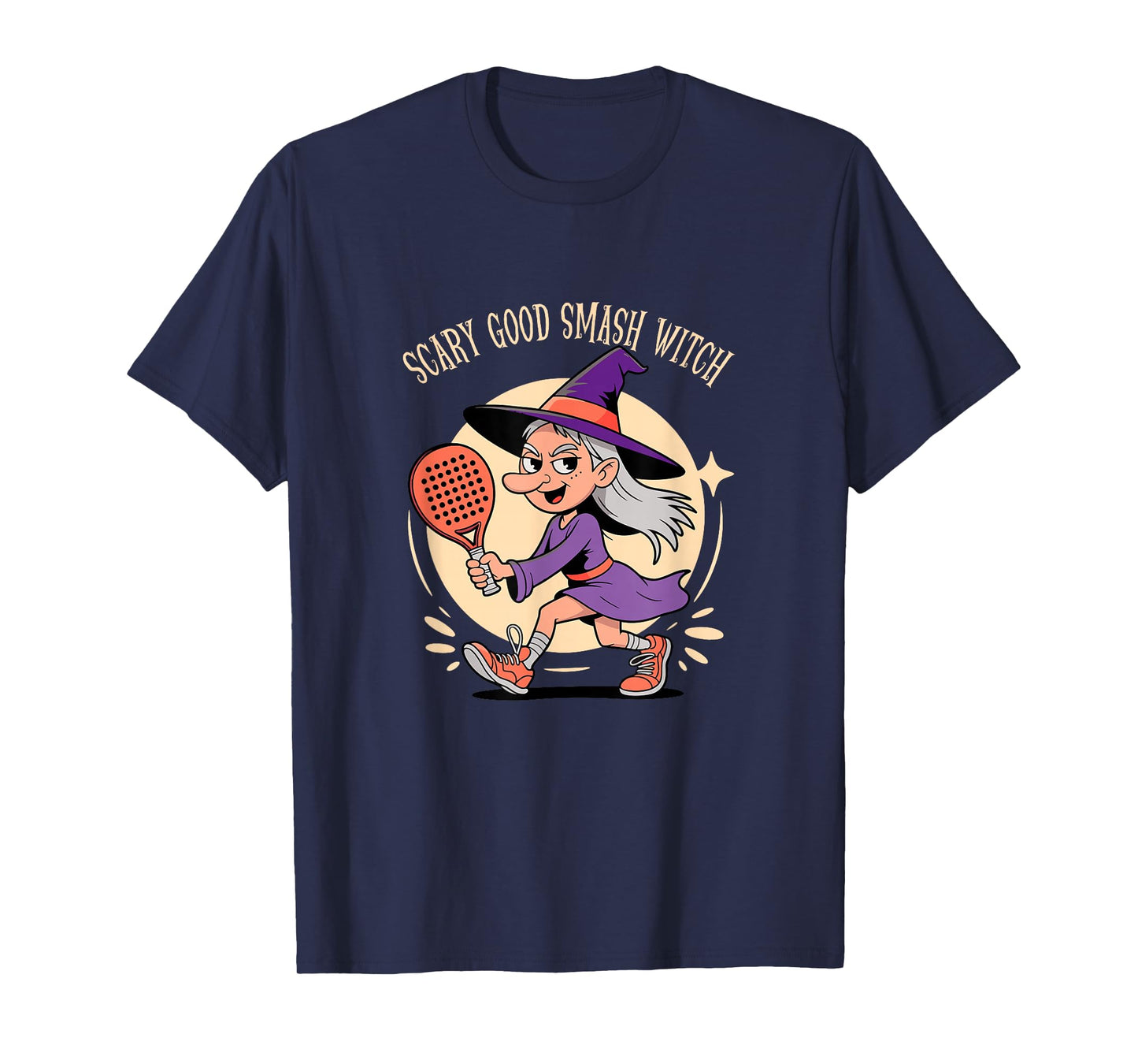 Scary Good Smash Witch Padel Halloween Pun T-Shirt