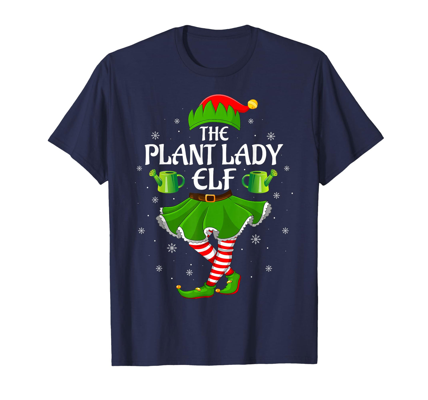 Plant Lady Elf Christmas Family Girls Women Elf Squad Xmas T-Shirt