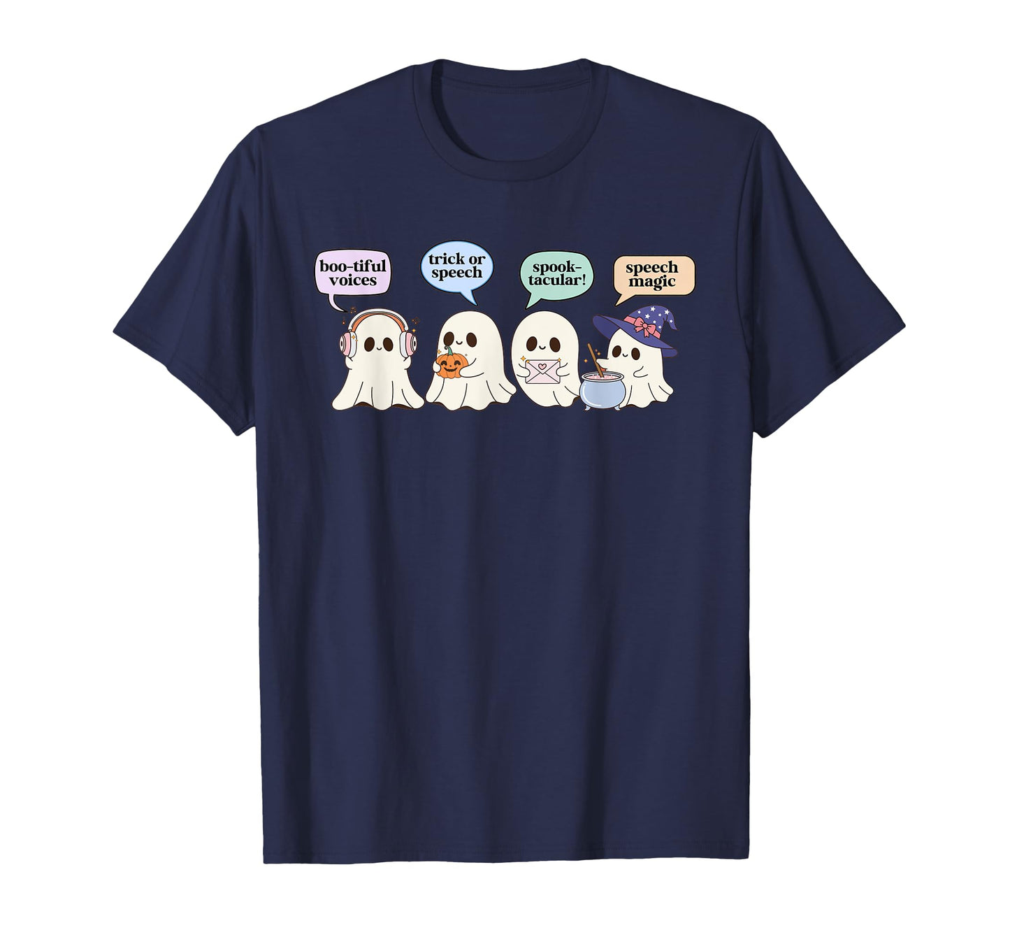 Halloween Speech Therapy SLP Ghost Speech Language Pathology T-Shirt