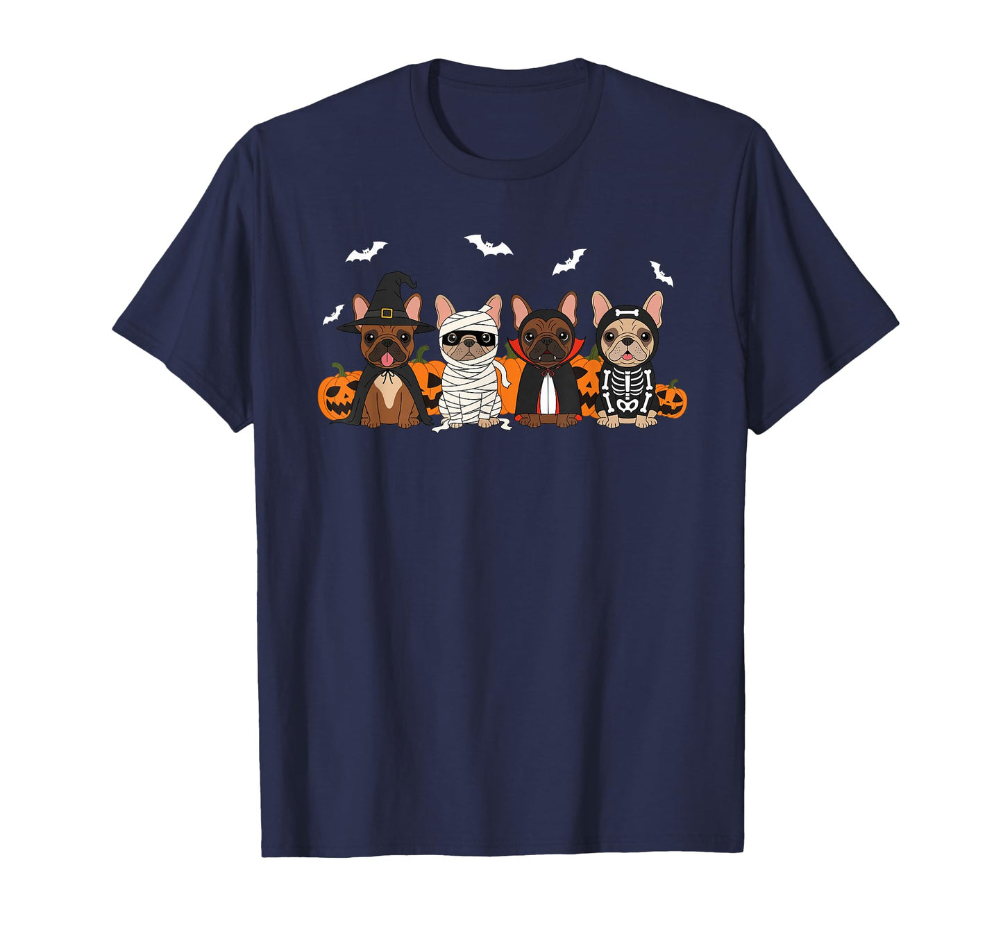 French Bulldog Halloween Dog Costume Ghost Witch Pumpkins T-Shirt
