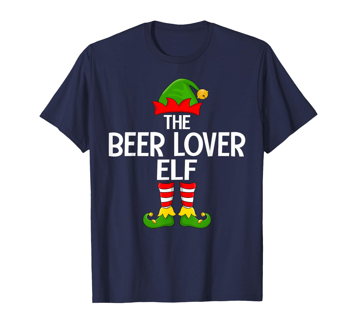 Beer Lover Elf Xmas Matching Family Elf Squad Christmas T-Shirt