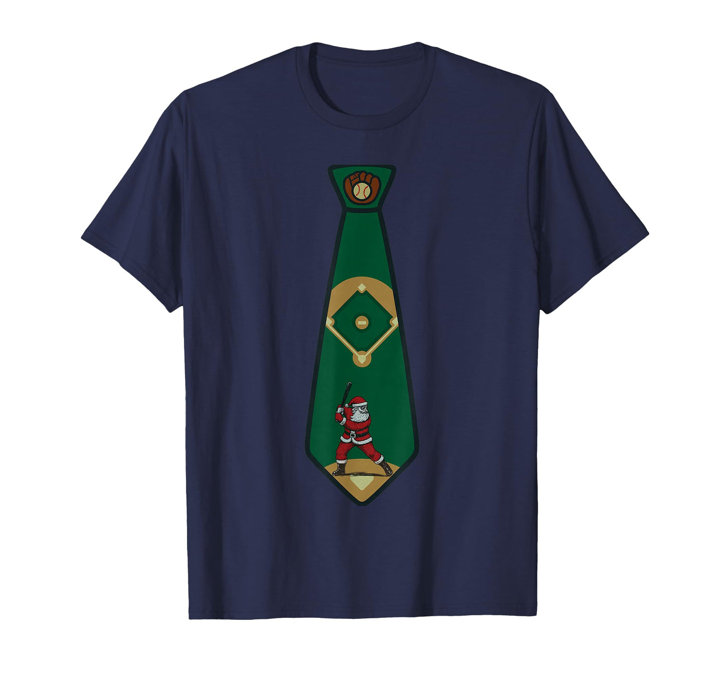 Santa Claus Playing Baseball Xmas Holiday Funny Christmas T-Shirt
