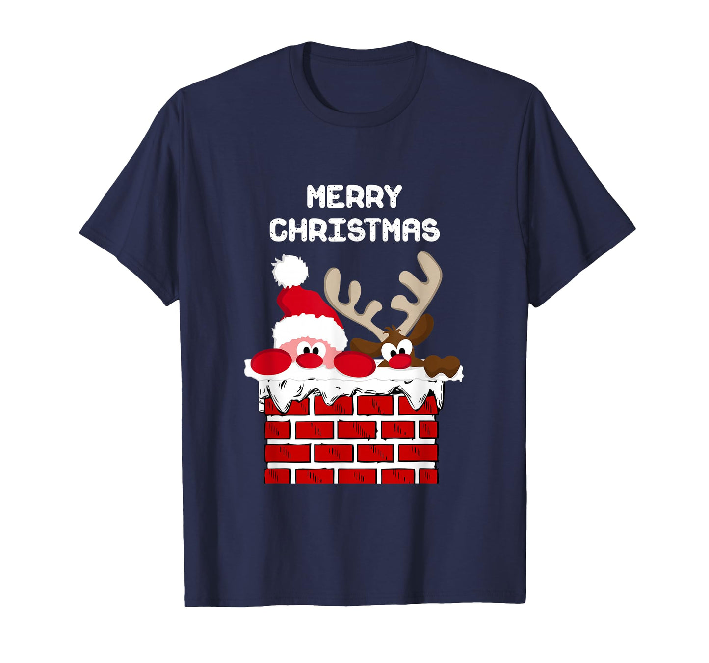 Santa Claus and Reindeer Merry Christmas T-Shirt