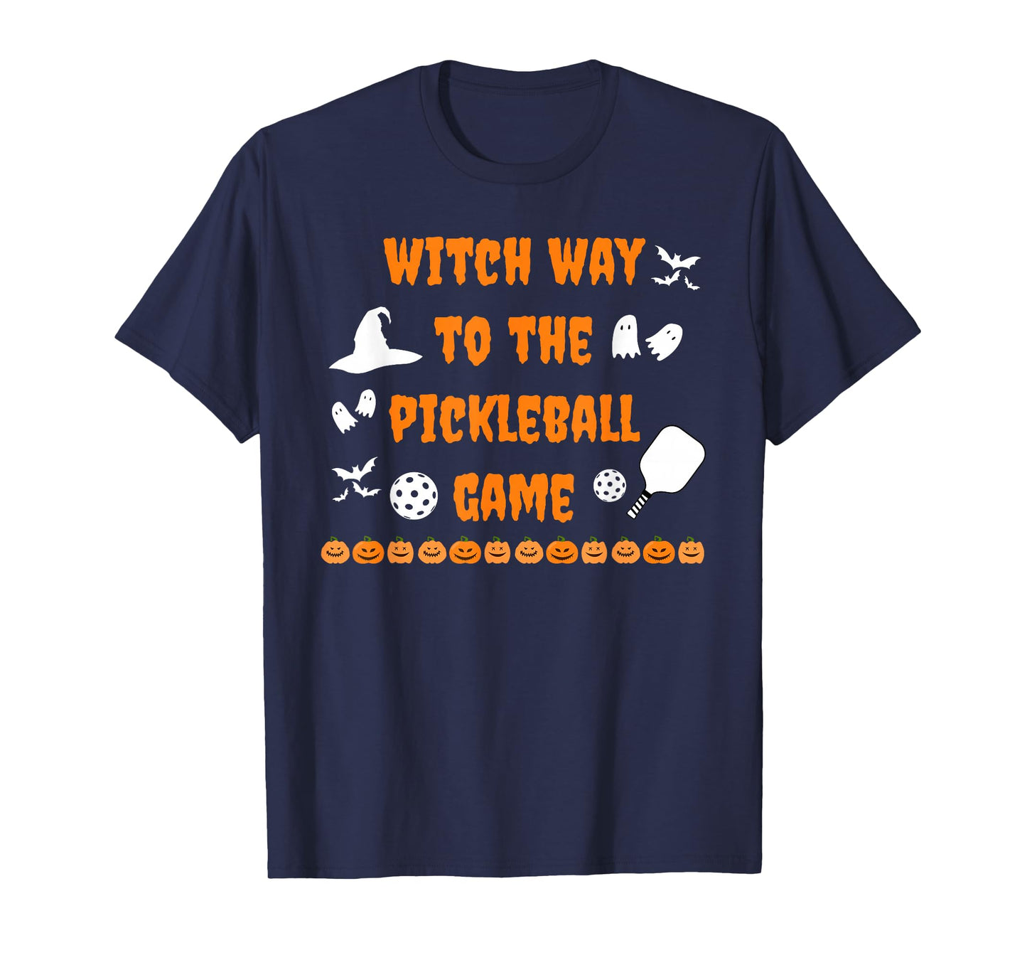 Witch Way to The Pickleball Game Spooky Halloween Sports T-Shirt