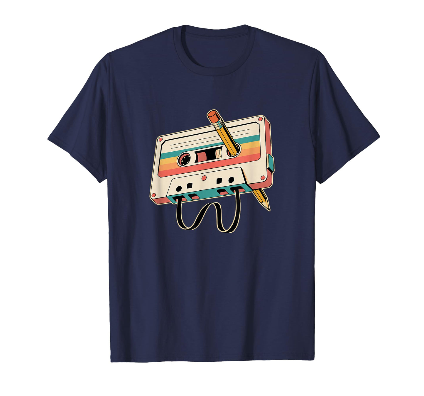Retro Cassette Tape with Pencil 80s 90s Music Vintage Party T-Shirt