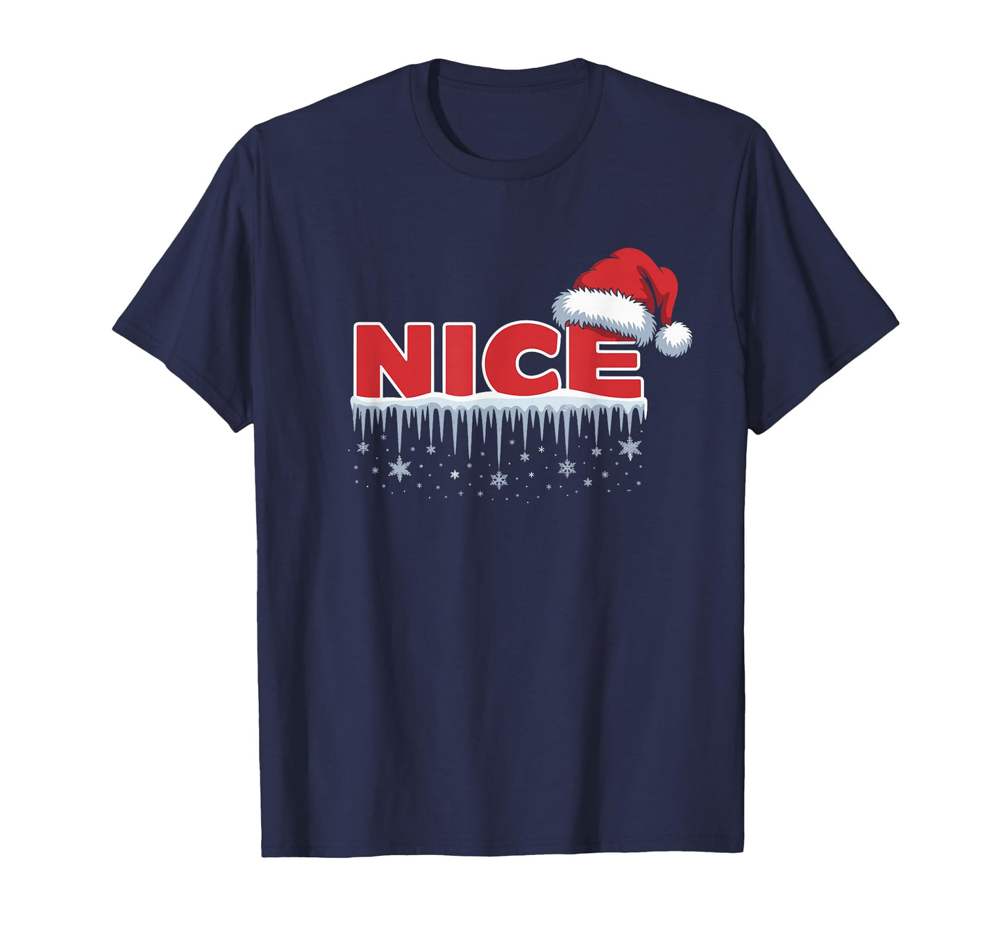 Nice Matching Christmas Santa Hat Snowflakes Design T-Shirt