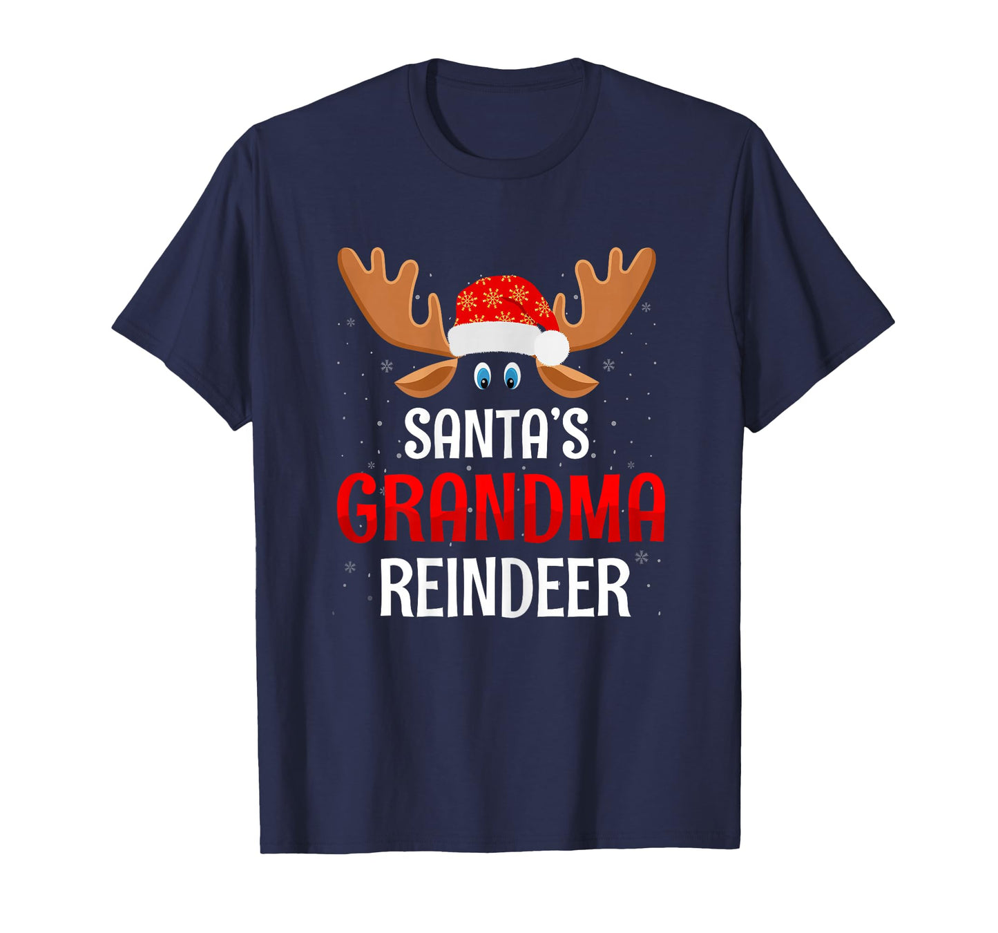 Santa's Grandma Reindeer Santa Hat Grandmother Christmas T-Shirt