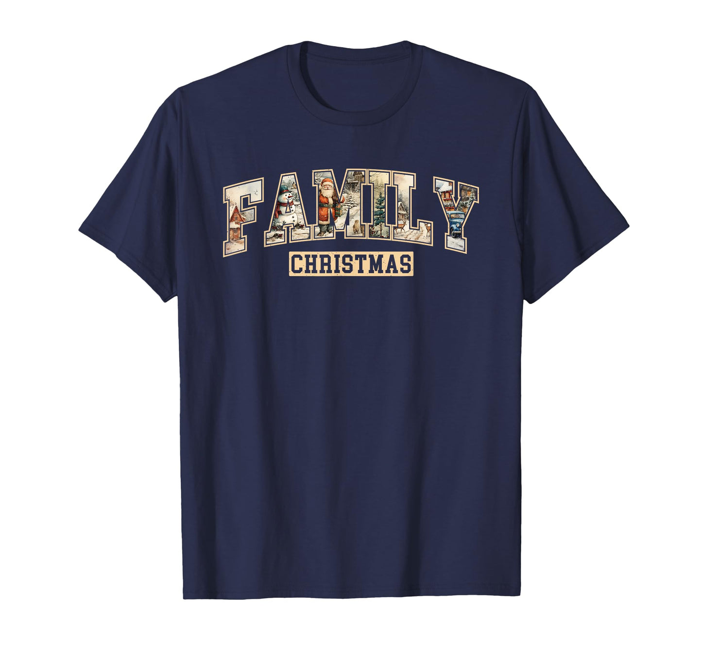 Family Christmas 2025 Vintage Santa Matching Xmas Squad T-Shirt