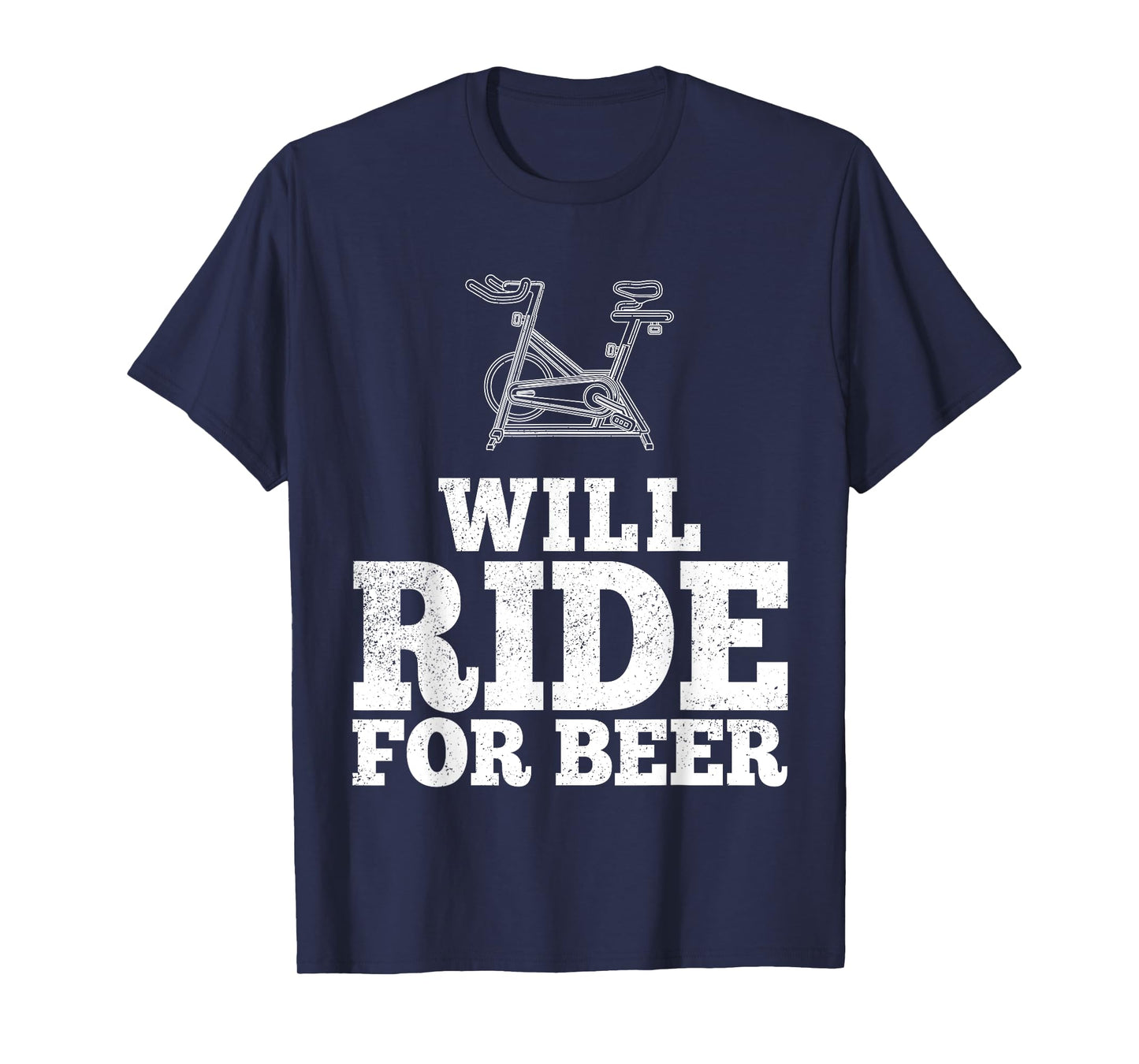 Will Ride For Beer Spin Class Funny Spinning Cycling Gym T-Shirt