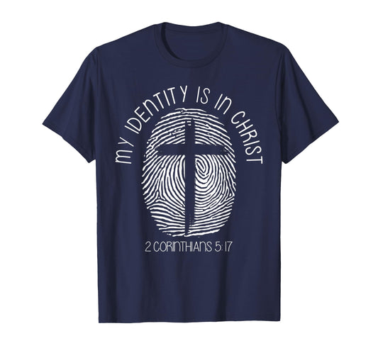 Vintage My Identity Is In Jesus Christ DNA Cross Christians T-Shirt