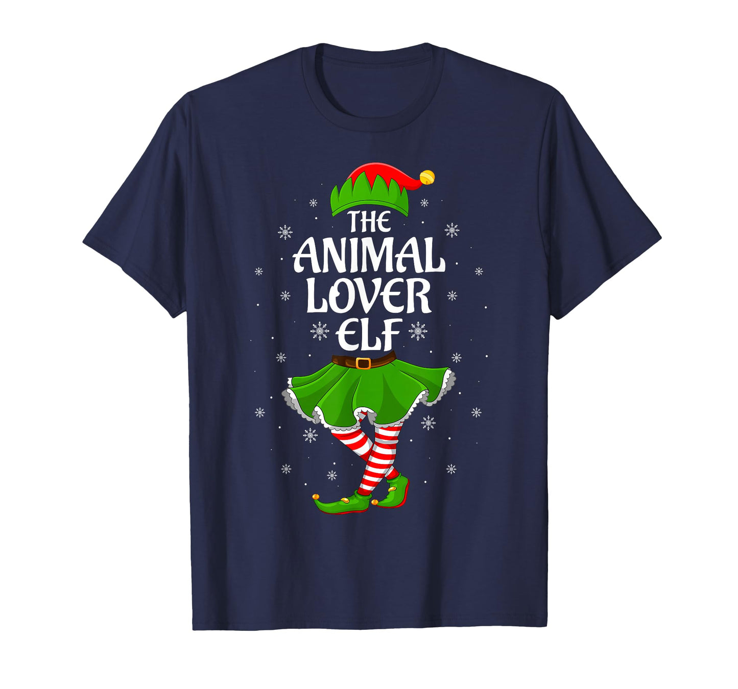 Animal Lover Elf Christmas Family Girls Women Elf Squad Xmas T-Shirt