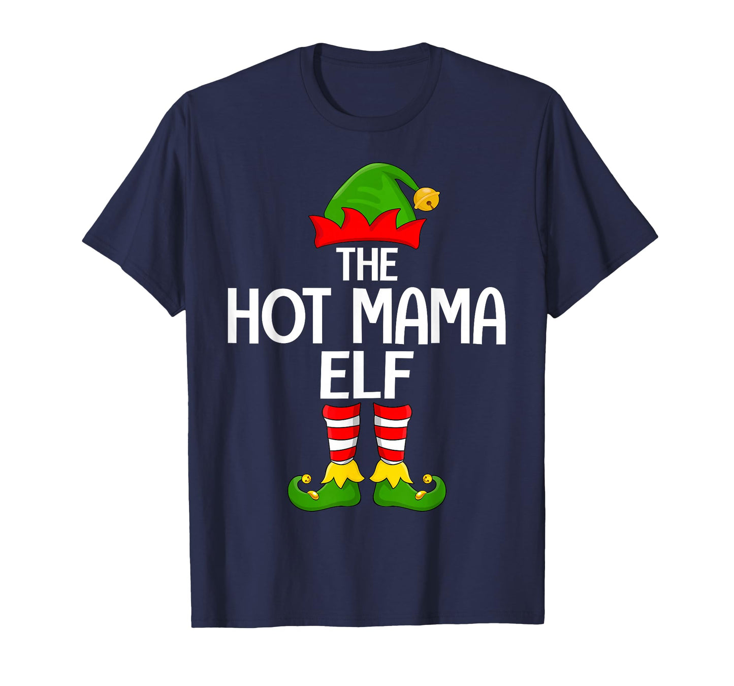 Hot Mama Elf Xmas Matching Family Elf Squad Christmas Women T-Shirt