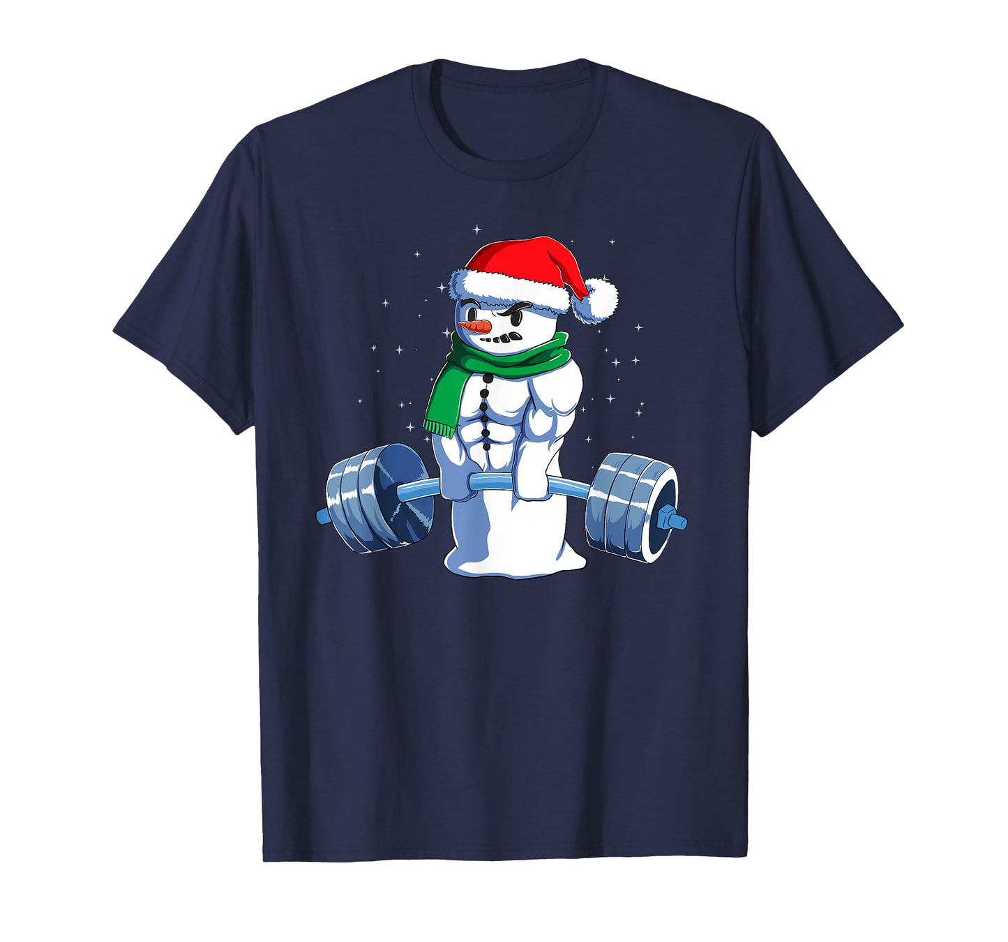Kreuzheben Geschenk Unisex Adults Fitness Enthusiasts Black Cotton Blend T-Shirt, Small, Short Sleeve, Crew Neck, Classic Fit, Christmas, Gym, Snowman Weightlifting Weight Lifting T-Shirt