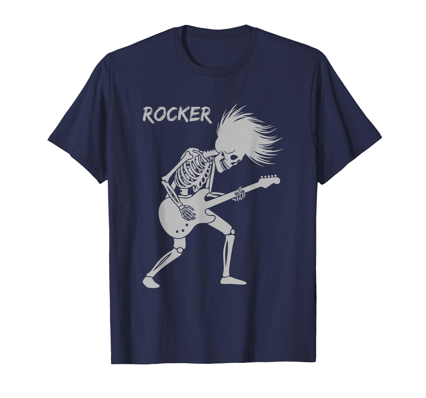 Rocker Skeleton Guitar Skater Cool Halloween Punk Rock T-Shirt
