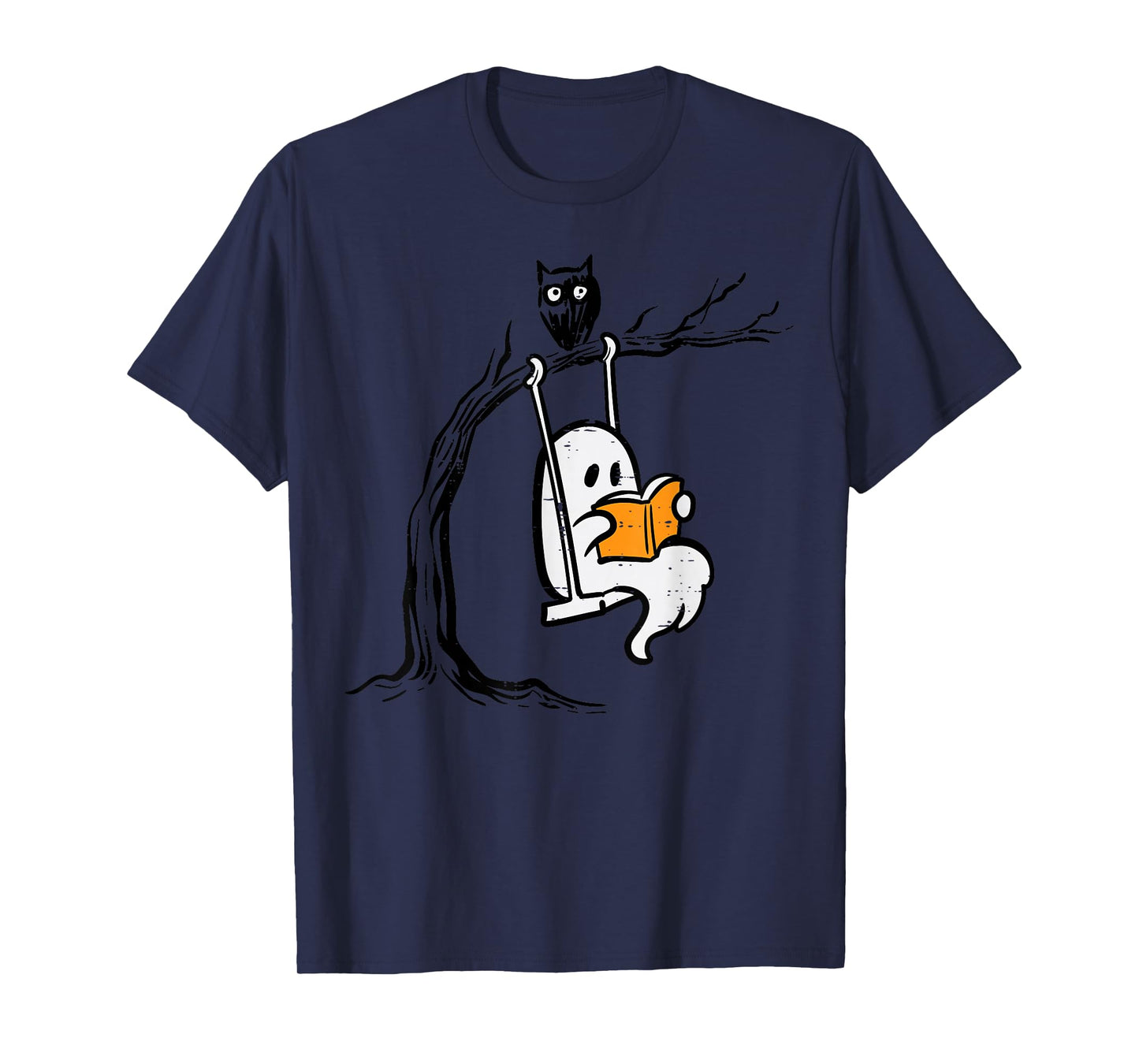 Halloween Ghost Swing Reading Vintage Costume Women Kids Men T-Shirt