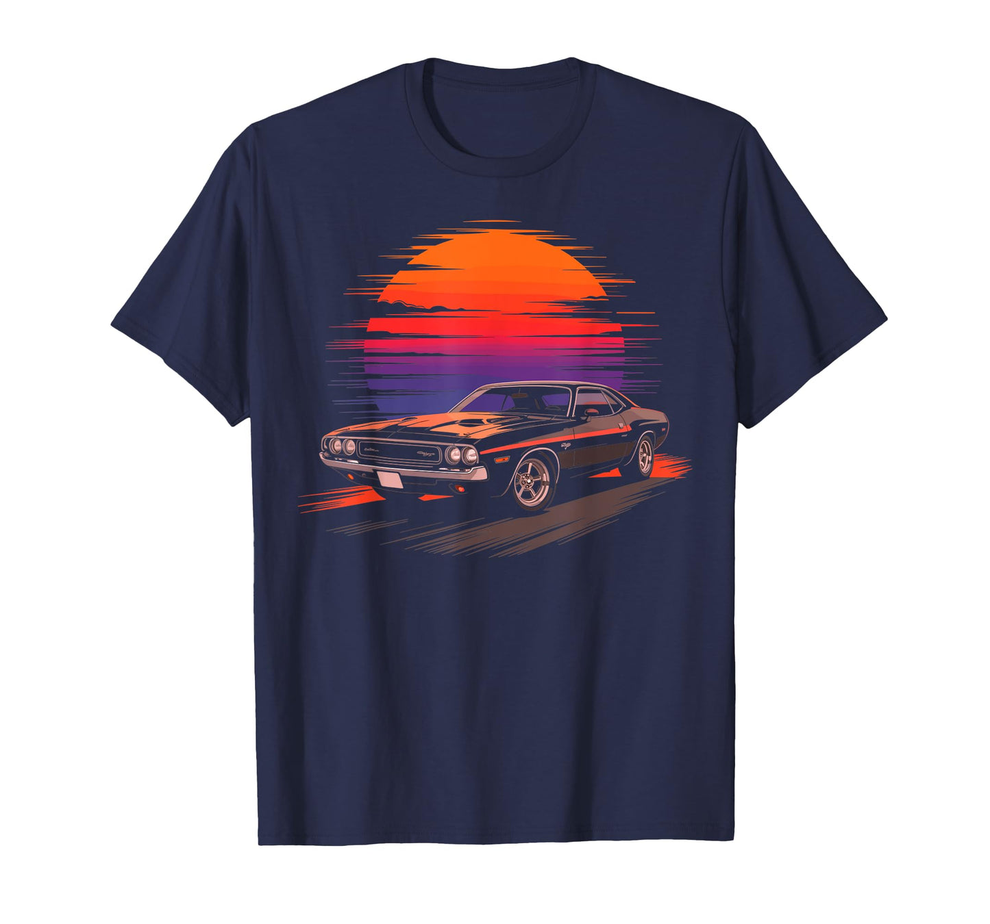 Retro Muscle Car Vintage Sunset Classic Car T-Shirt