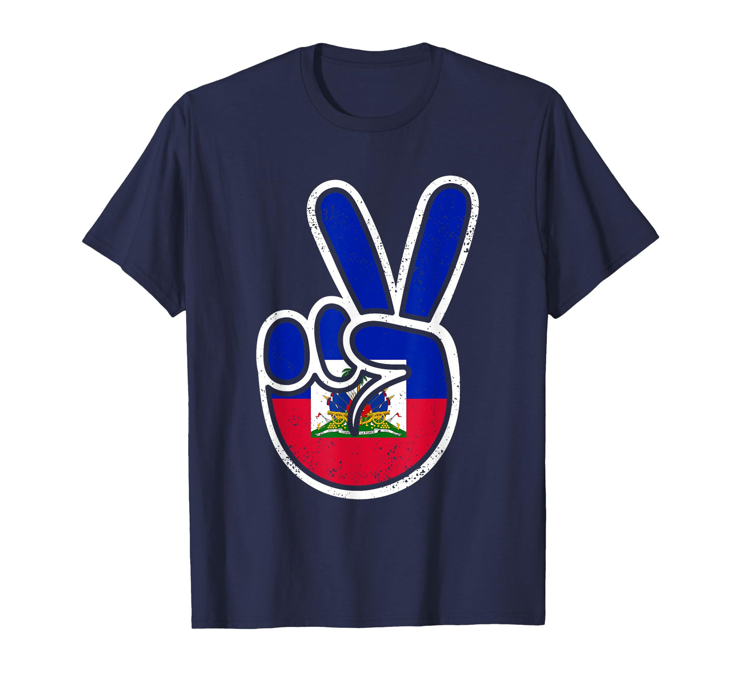 Haitian Flag Day Peace Sign Funny Haiti Retro Boys Toddler T-Shirt