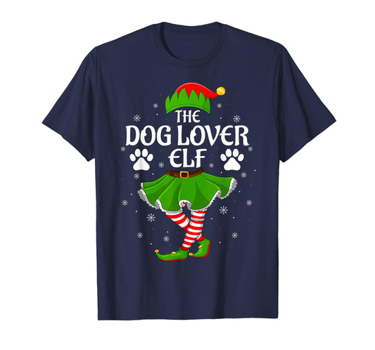 Dog Lover Elf Christmas Family Girls Women Elf Squad Xmas T-Shirt