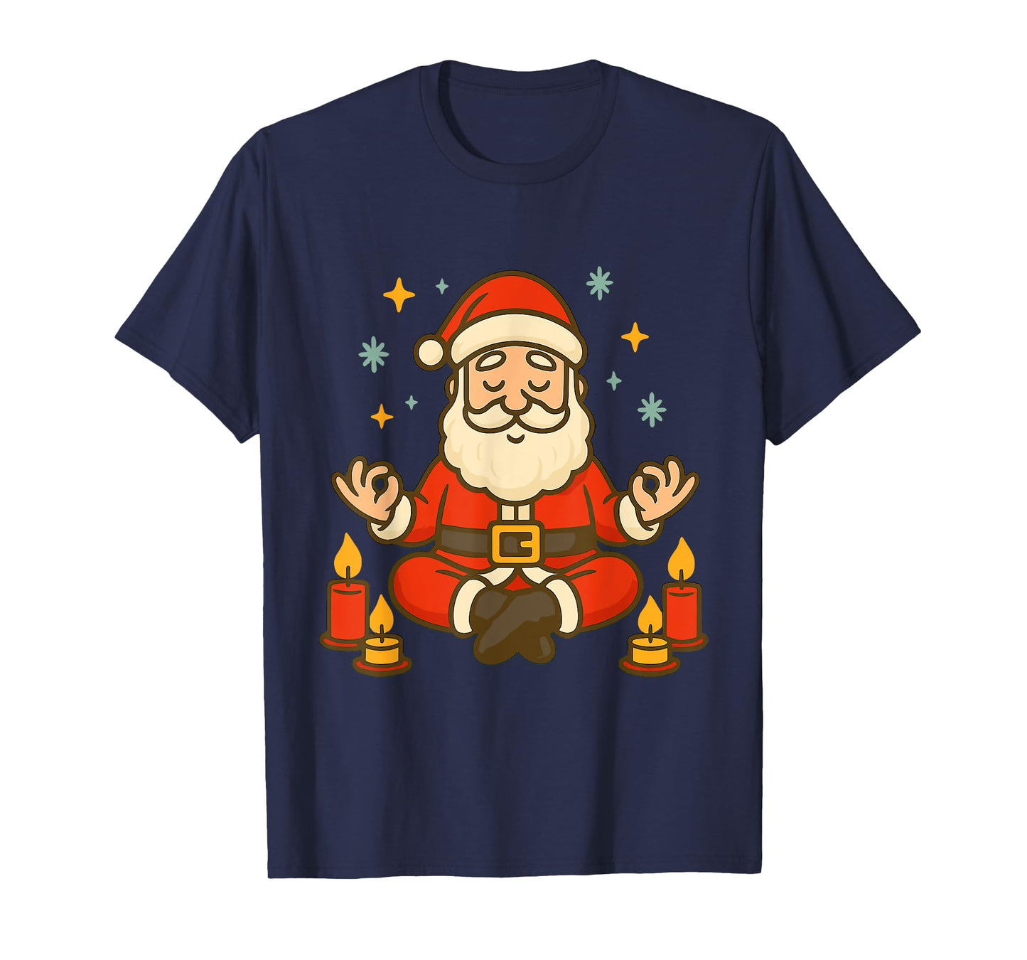 Santa Claus Meditation – Mindful Xmas Look with Candles T-Shirt