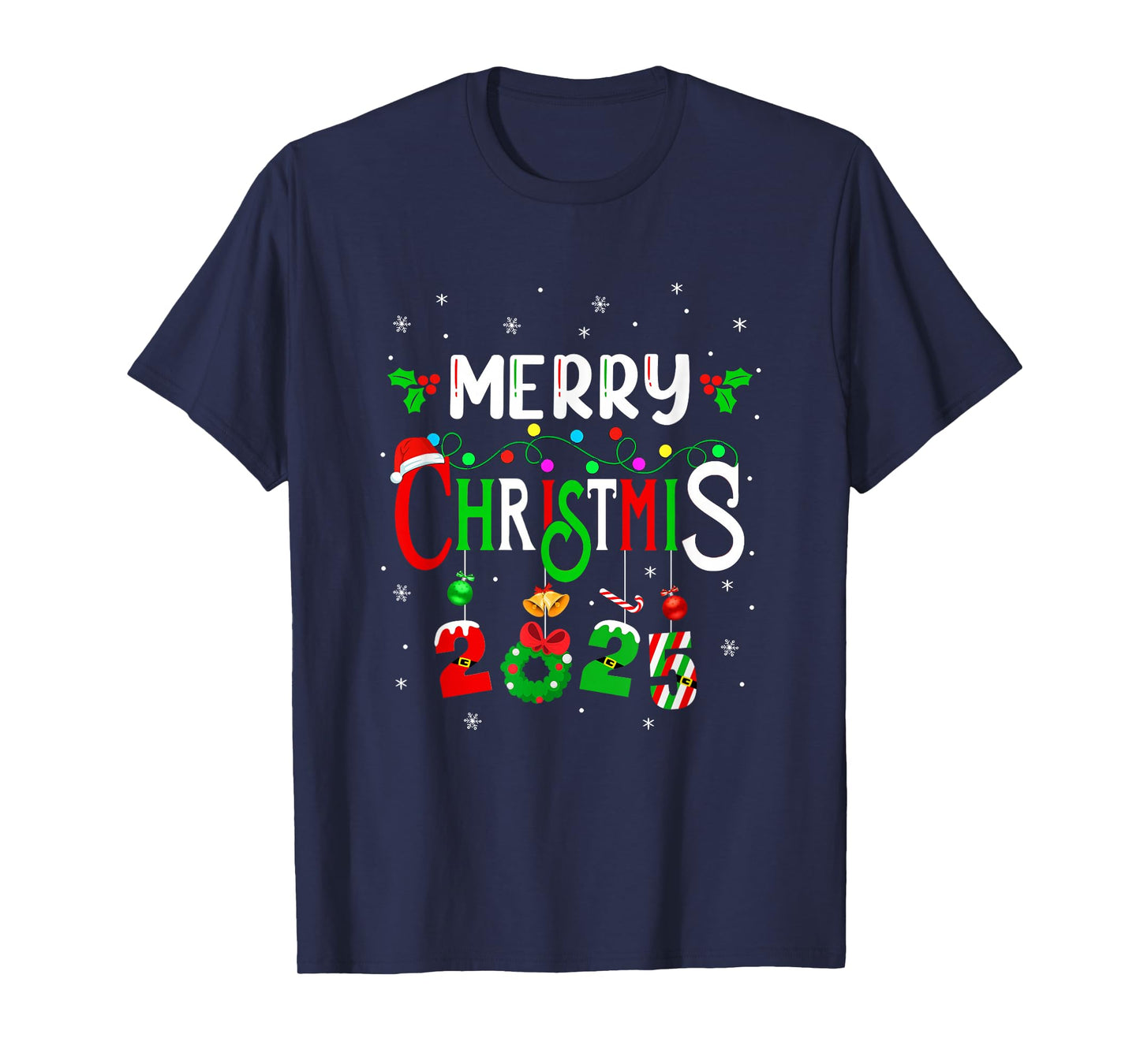 Merry Christmas 2025 Matching Family Santa Funny T-Shirt