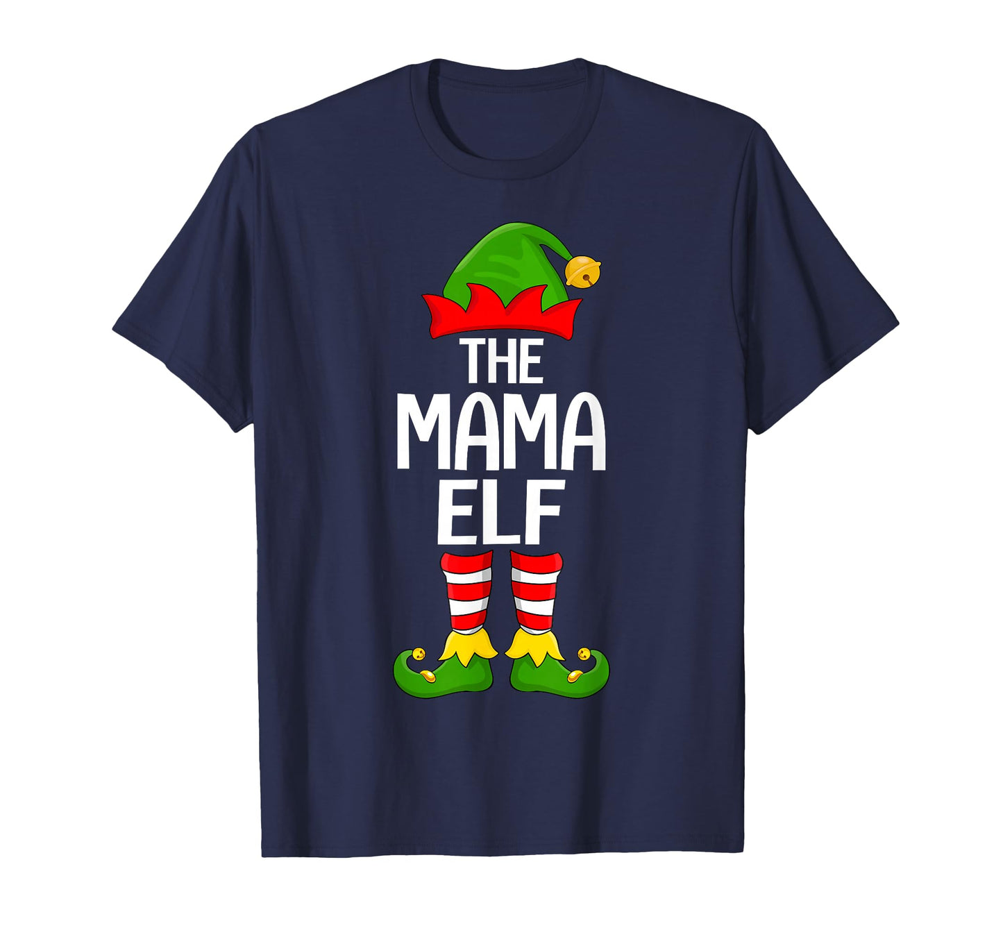Mama Elf Xmas Matching Family Elf Squad Christmas Mom Women T-Shirt