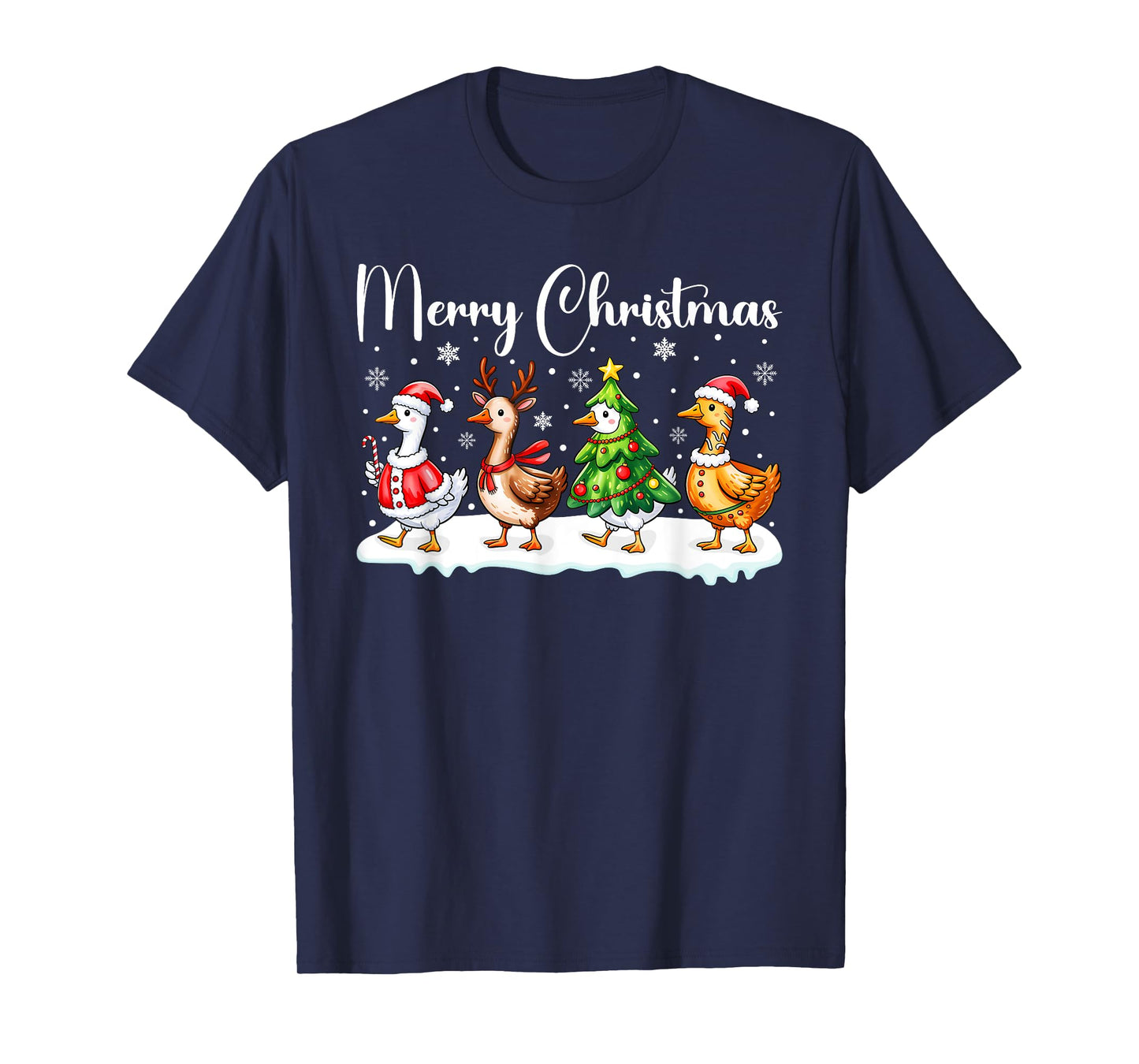 Funny Goose Christmas Holiday Outfit Geese Farm Animals T-Shirt