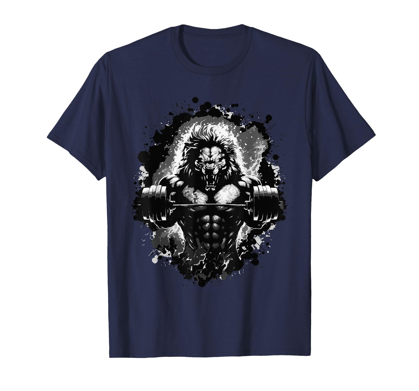 Lion Lifting Weights Gym Beast Workout Muscles Bodybuilding T-Shirt