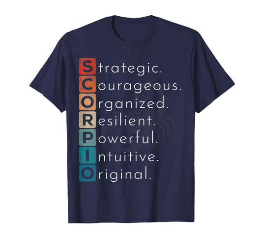 Scorpio Sign October November Birthday Vintage Scorpio Facts T-Shirt