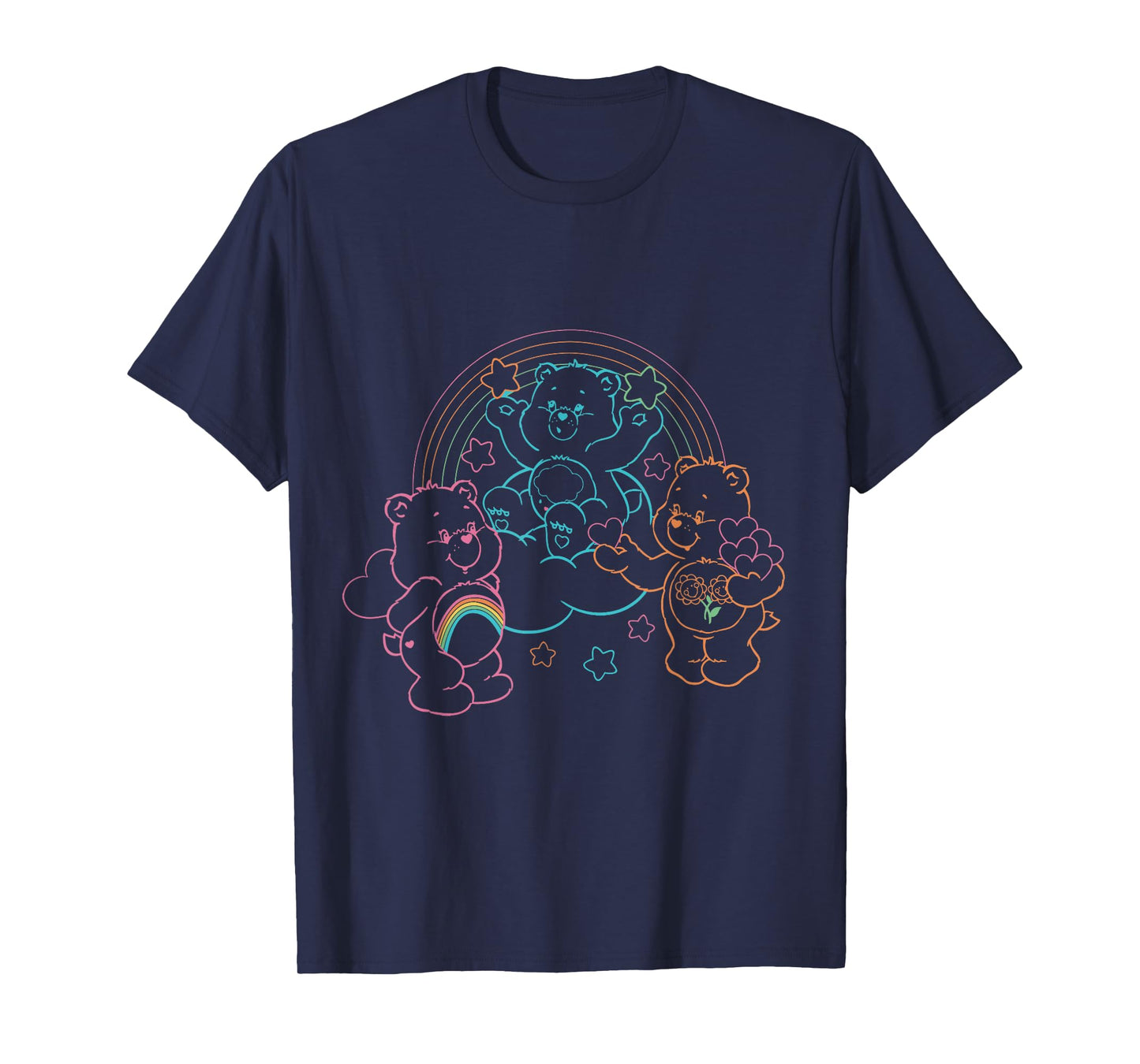 Care Bears Vintage Rainbow Outline Bears T-Shirt