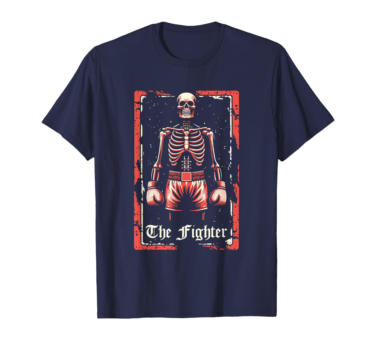 Boxer Fighter - Sparring Gloves Boxing Skeleton Tarot Card T-Shirt