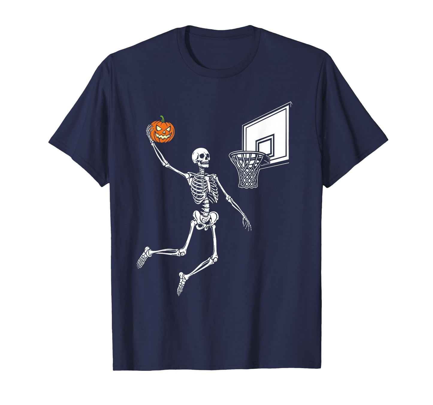 Skeleton Basketball Player - Spooky Halloween Pumpkin T-Shirt